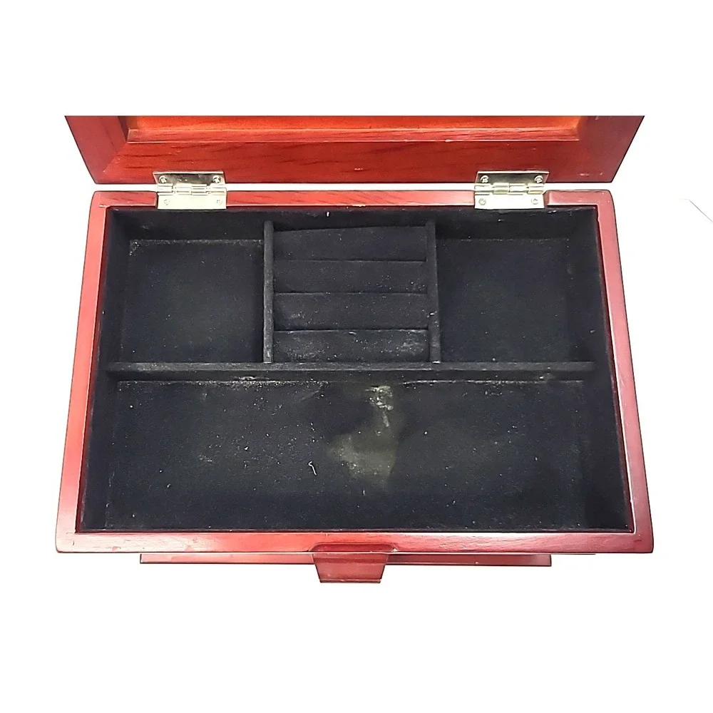 Vintage Small Wooden‎ Jewelry Chest of 3 Drawers